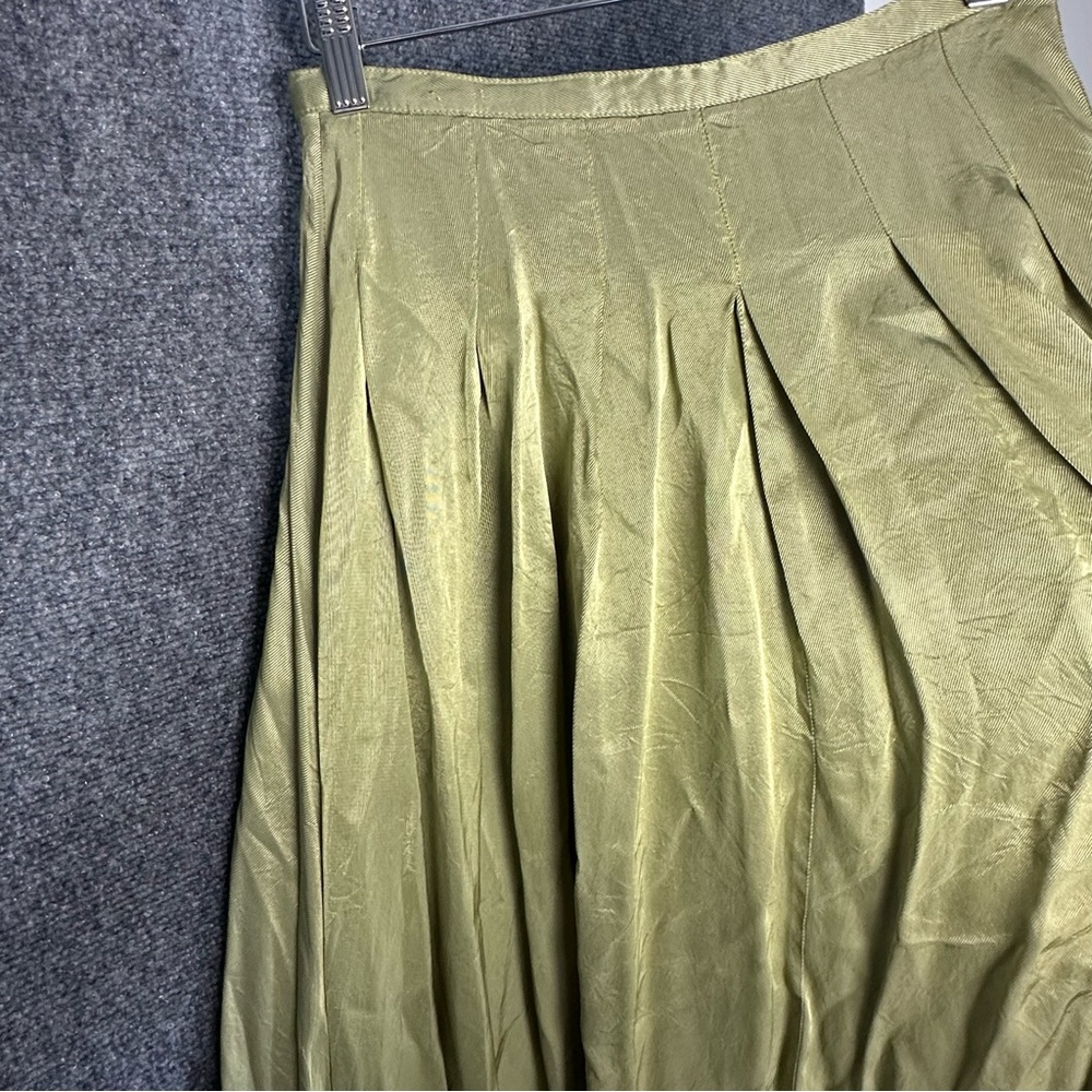 Vintage maxi peasant skirt SMALL layered moss green full length fairy castlecore - Picture 4 of 13
